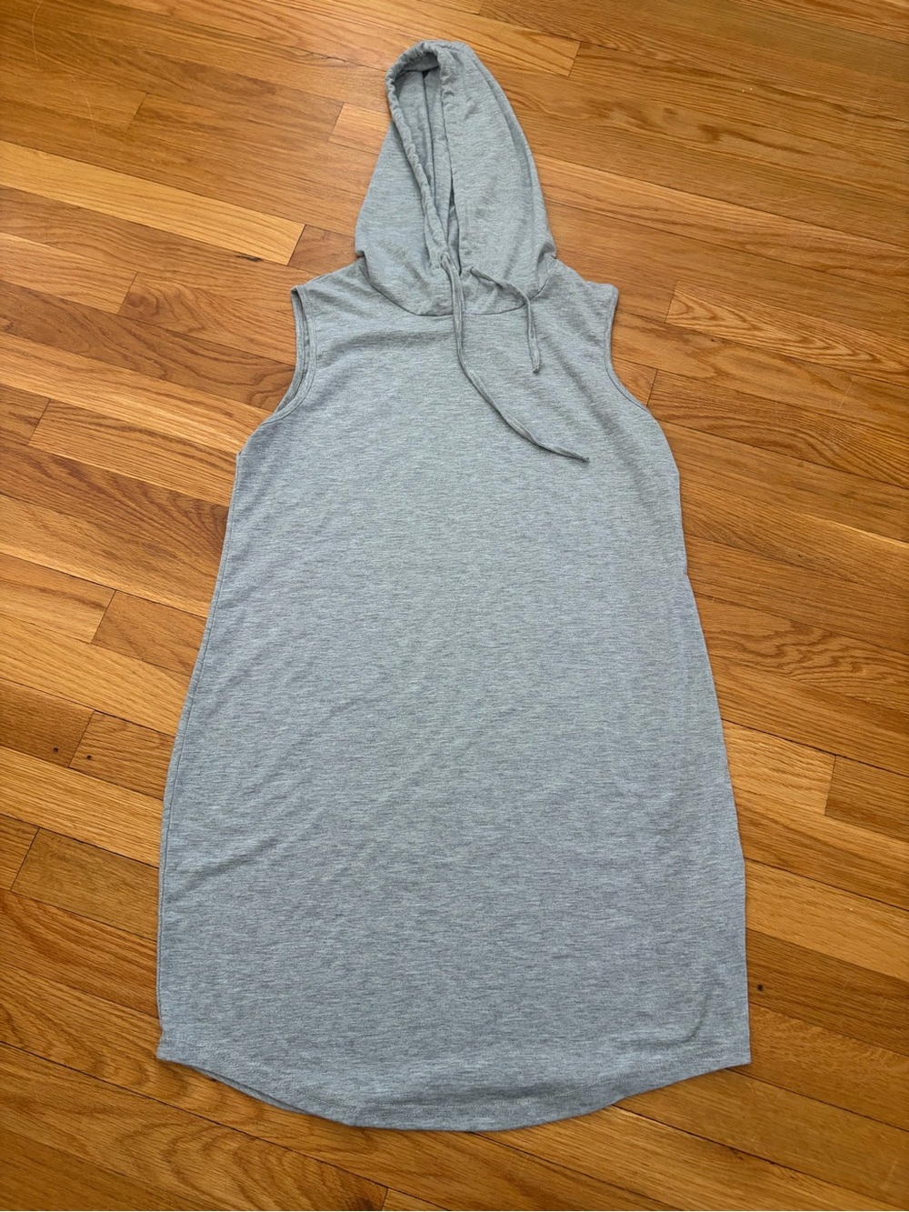 SHEIN Light Gray Sleeveless Hoodie Dress